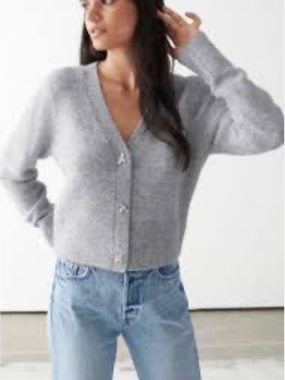 & Other Stories Bee Button Alpaca Blend Cardigan